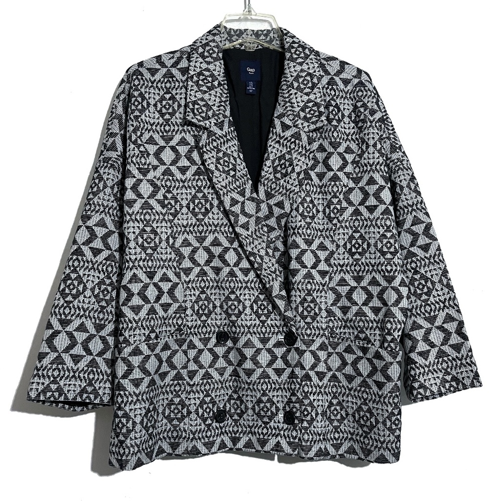 GAP Western Aztec Southwestern Print Woven Tapestry Double Breasted Blazer